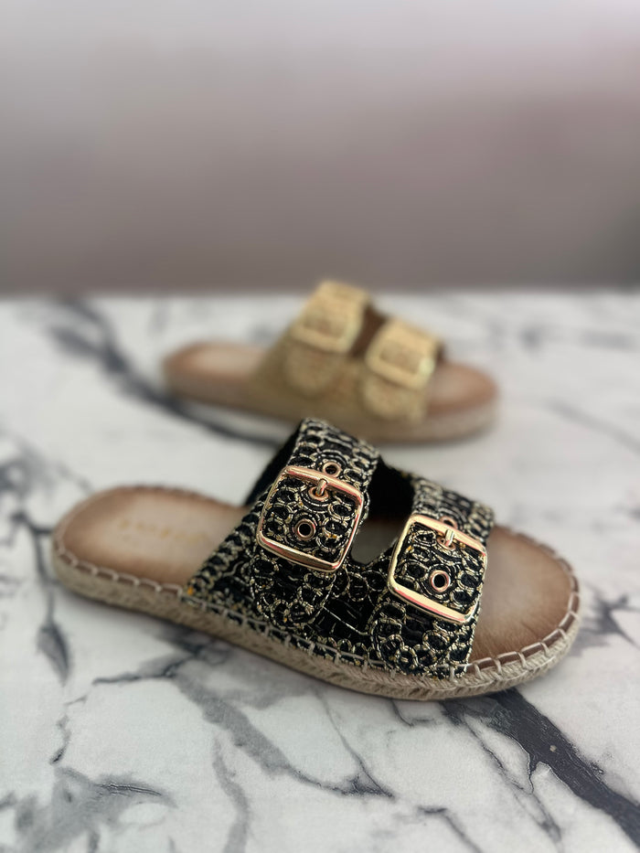Supreme02 negro/dorado